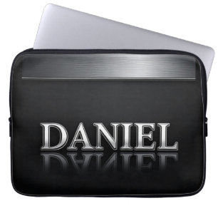 Funda Para Portátil Nombre Daniel con metal líquido que gotea