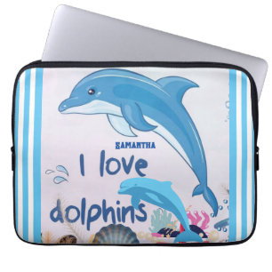Funda Para Portátil Nombre de citas para delfines de Modern y Guay l L