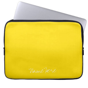 Funda Para Portátil Nombre de encargo amarillo lindo
