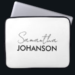 Funda Para Portátil Nombre de guión de monograma | Femeninas Minimalis<br><div class="desc">Nombre de guión de monograma | Femeninas Minimalistas modernas</div>