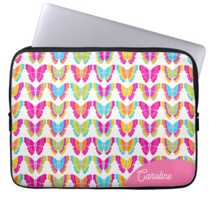 Funda Para Portátil Nombre de las mariposas de arcoiris crudas