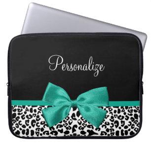 Funda Para Portátil Nombre de Moda de la cinta verde esmeralda impresa