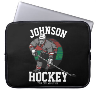 Funda Para Portátil Nombre del atleta del jugador de hockey sobre hiel