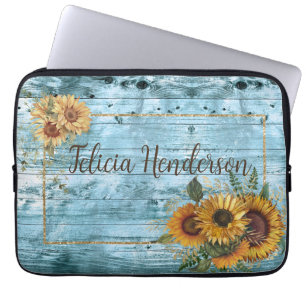 Funda Para Portátil Nombre del girasol amarillo ruso
