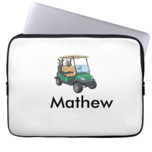 Funda Para Portátil nombre del hombre del coche de golf verde regalos