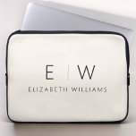 Funda Para Portátil Nombre del Monograma Minimalista Neutral Elegante<br><div class="desc">Mejore el estilo y la protección de su iPad con nuestra elegante y clásica funda para iPad Minimalista. Combinando sofisticación atemporal con minimalismo contemporáneo, este accesorio de diseño meticuloso eleva la experiencia de tu tablet. Diseñado con precisión y atención a los detalles, esta manga para iPad no es sólo un...</div>