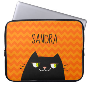 Funda para Portátil Nombre Gato Negro Regalo Bonit