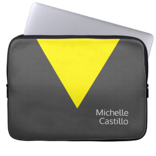 Funda Para Portátil Nombre Minimalista blanco amarillo claro y claro