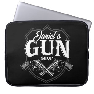 Funda Para Portátil NOMBRE Personalizado Antiguos Revólveres Tienda de