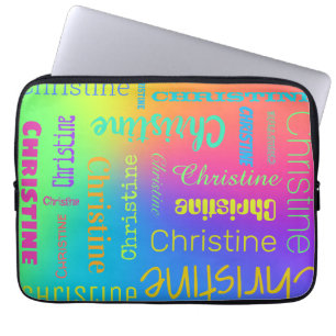 Funda Para Portátil Nombre personalizado Arcoiris