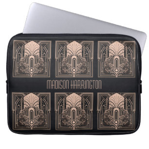 Funda Para Portátil Nombre personalizado Art Deco