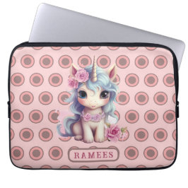 Funda Para Portátil Nombre Personalizado Bebé Lechero Unicornio Sparkl