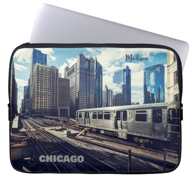 Funda Para Portátil Nombre personalizado Chicago USA (Frente)