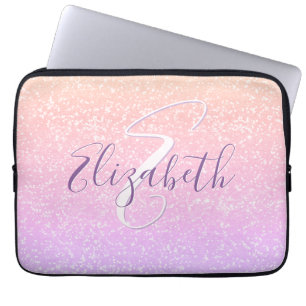 Funda Para Portátil Nombre personalizado de la secuencia de mallas mor
