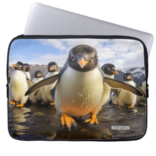 Funda Para Portátil Nombre personalizado de los pingüinos de Guay