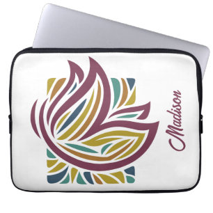 Funda Para Portátil Nombre personalizado de mariposa estilizada