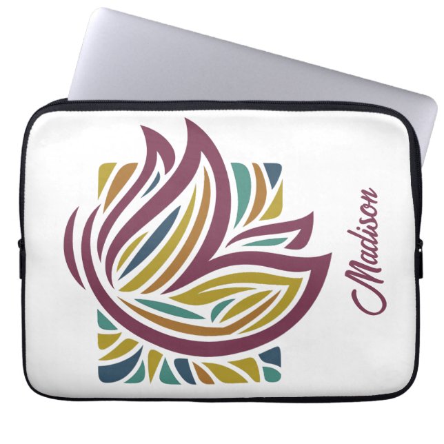 Funda Para Portátil Nombre personalizado de mariposa estilizada (Frente)