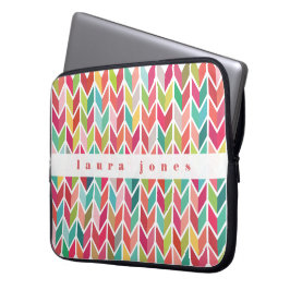 Funda Para Portátil Nombre personalizado de patrón de flechas colorido