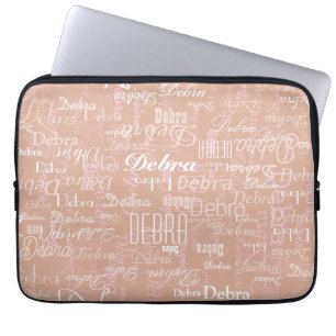 Funda Para Portátil Nombre personalizado de Rosa polvoriento en toda l