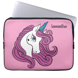 Funda Para Portátil Nombre personalizado de unicornio corto y mangas e
