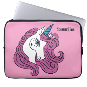 Funda Para Portátil Nombre personalizado de unicornio corto y mangas e