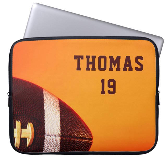 Funda Para Portátil Nombre personalizado del deporte de gridiron (Frente)