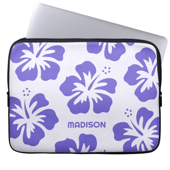 Funda Para Portátil Nombre personalizado Hibiscus (Frente)