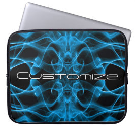 Funda Para Portátil Nombre personalizado humo azul simétrico negro