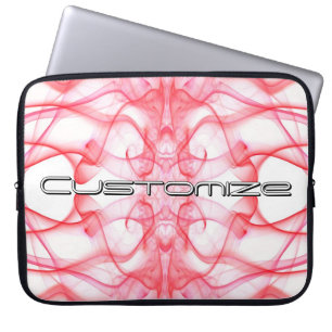 Funda Para Portátil Nombre personalizado humo rojo simétrico blanco
