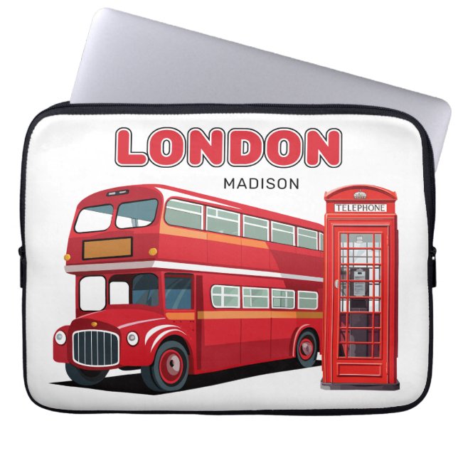 Funda Para Portátil Nombre personalizado Londres Inglaterra (Frente)