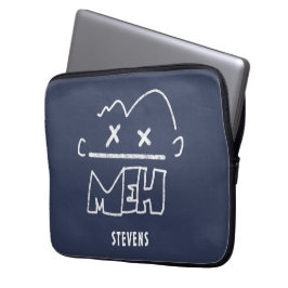 Funda Para Portátil Nombre personalizado Meh Funny Face Emoji