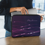 Funda Para Portátil Nombre personalizado oscuro morado para portátil F<br><div class="desc">Resumen de imagen morada oscura,  nombre de personalizable</div>