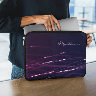 Funda Para Portátil Nombre personalizado oscuro morado para portátil F