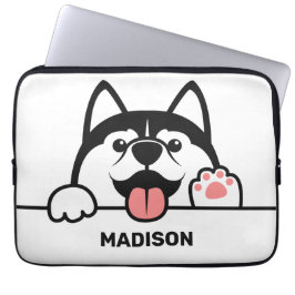 Funda Para Portátil Nombre personalizado Siberian Husky cutto