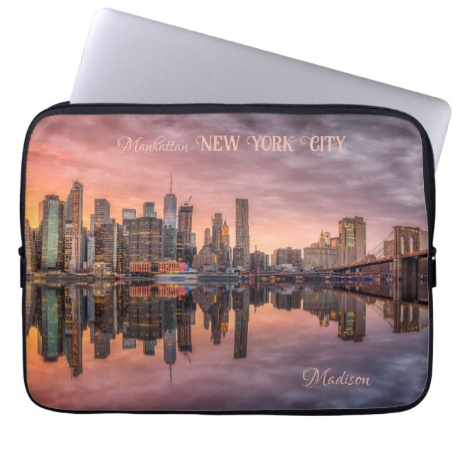 Funda Para Portátil Nombre personalizado Skyline New York City (Frente)