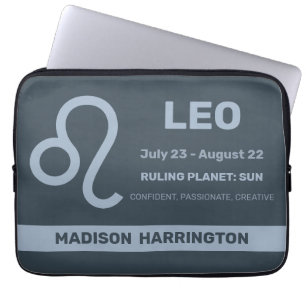 Funda Para Portátil Nombre personalizado / Texto Zodiac Rótulo Leo