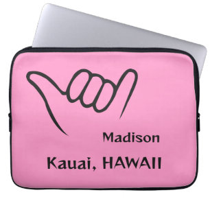 Funda Para Portátil Nombre personalizado, ubicación y color Shaka