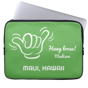 Funda Para Portátil Nombre personalizado, ubicación y color Shaka