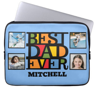 Funda Para Portátil Nombre personalizado y 4 fotos mejor que nunca