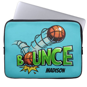 Funda Para Portátil Nombre personalizado y color BOUNCE Mangas de básq