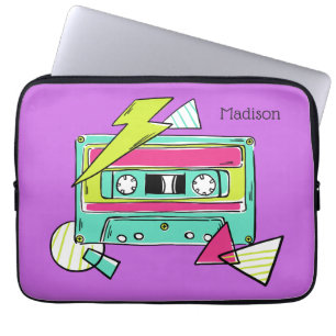 Funda Para Portátil Nombre personalizado y color Casette Cinta Cinta e
