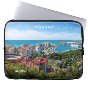 Funda Para Portátil Nombre personalizado y texto Málaga España fotogra
