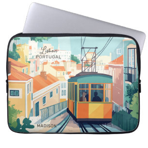 Funda Para Portátil Nombre y texto personalizados Lisboa Portugal