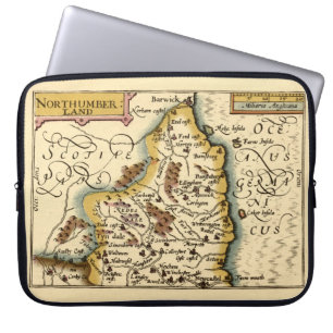Funda Para Portátil Northumberland County England Mapa anticuario anti