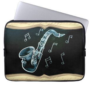 Funda Para Portátil Notas De Saxofón Y Música
