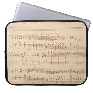 Funda Para Portátil Notas musicales beige vintage