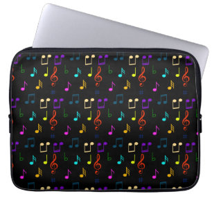 Funda Para Portátil Notas Musicales Coloridas Músico Arte Nota Musical