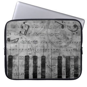 Funda Para Portátil notas musicales de piano de efecto antiguo de Guay