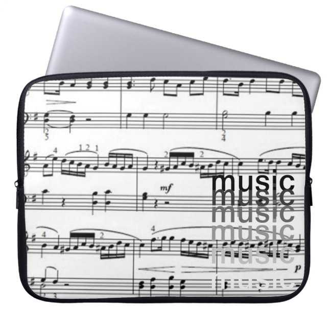 Funda Para Portátil notas musicales simples (Frente)
