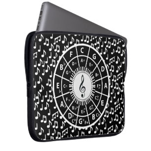 Funda Para Portátil Notas musicales y círculo de cincuenta diseños